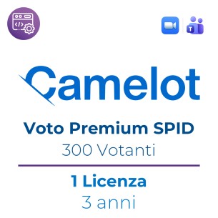Licenza Voto Elettronico Camelot - Premium Spid Per Teams e Zoom - Fino a 300 Aventi Diritto - 3 Anni