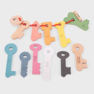 Chiavi Arcobaleno in Legno - Set da 11 Pezzi per Bambini