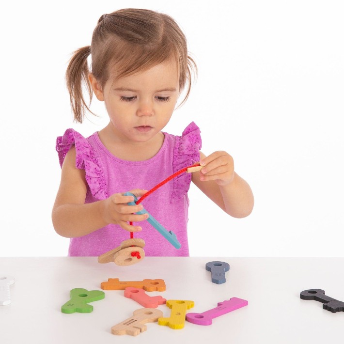 Chiavi Arcobaleno in Legno - Set da 11 Pezzi per Bambini