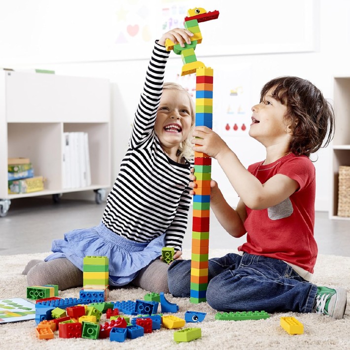 LEGO Education - 160 Mattoncini DUPLO Colorati e Schede di Costruzione