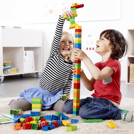 LEGO Education - 160 Mattoncini DUPLO Colorati e Schede di Costruzione