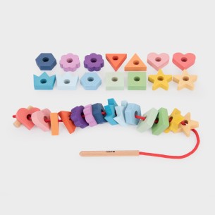 Forme di Allacciature Arcobaleno - Set di 28 pezzi in legno