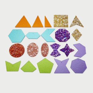 Forme Glitterate Acriliche - Confezione da 21 Pezzi