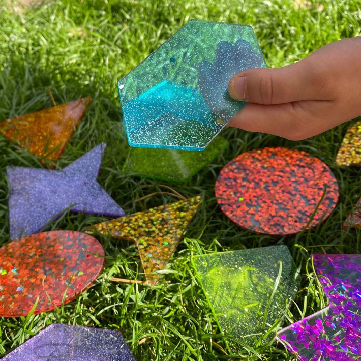 Forme Glitterate Acriliche - Confezione da 21 Pezzi