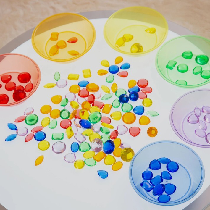 Gemme Colorate Traslucide Tickit - Confezione da 144 Pezzi