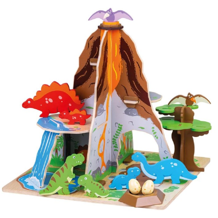 Isola dei Dinosauri in Legno da Gioco per Bambini