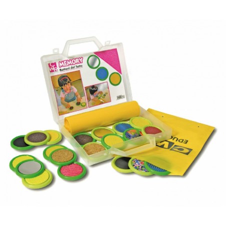 Valigetta Memory del Tatto - 20 Bottoni ø 6 cm - Gioco Educativo per Bambini