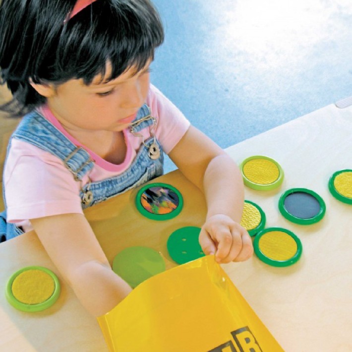 Valigetta Memory del Tatto - 20 Bottoni ø 6 cm - Gioco Educativo per Bambini