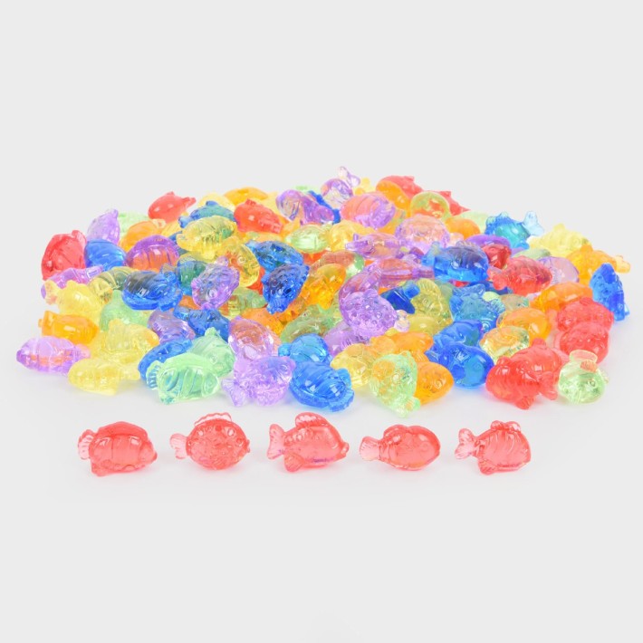 Kit Pesci Colorati Traslucidi Tickit - Confezione da 120 Pezzi