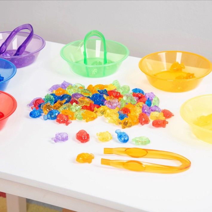 Kit Pesci Colorati Traslucidi Tickit - Confezione da 120 Pezzi