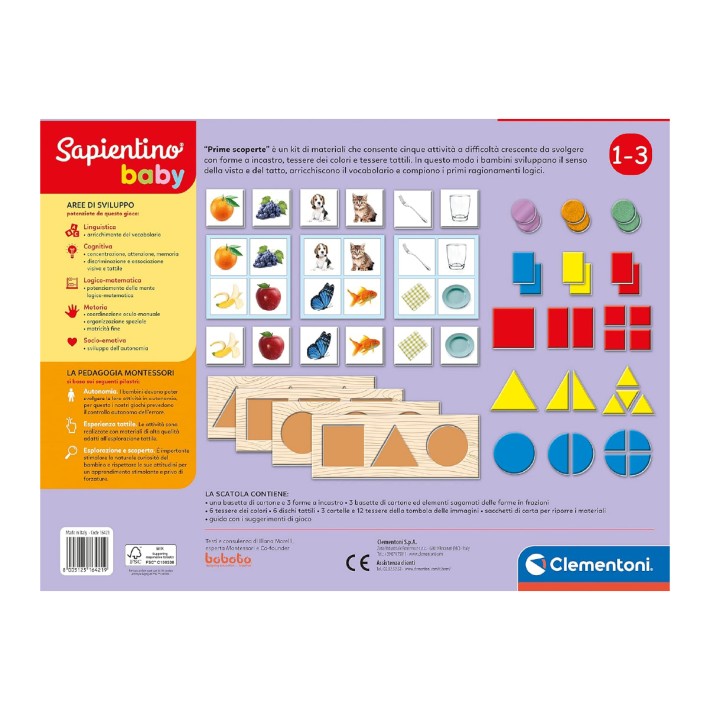 Sapientino Baby Montessori Prime scoperte - Gioco Educativo per Bambini 1-3 anni