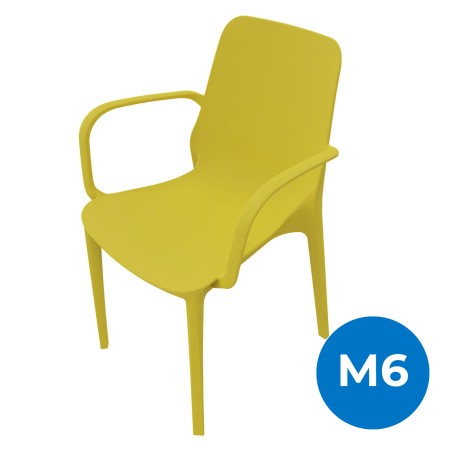 Sedia Ginevra con Braccioli - Gialla, h47 cm