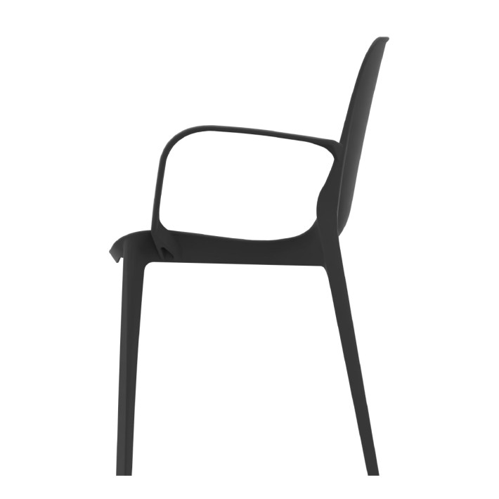 Sedia Ginevra con Braccioli - Nera, h47 cm