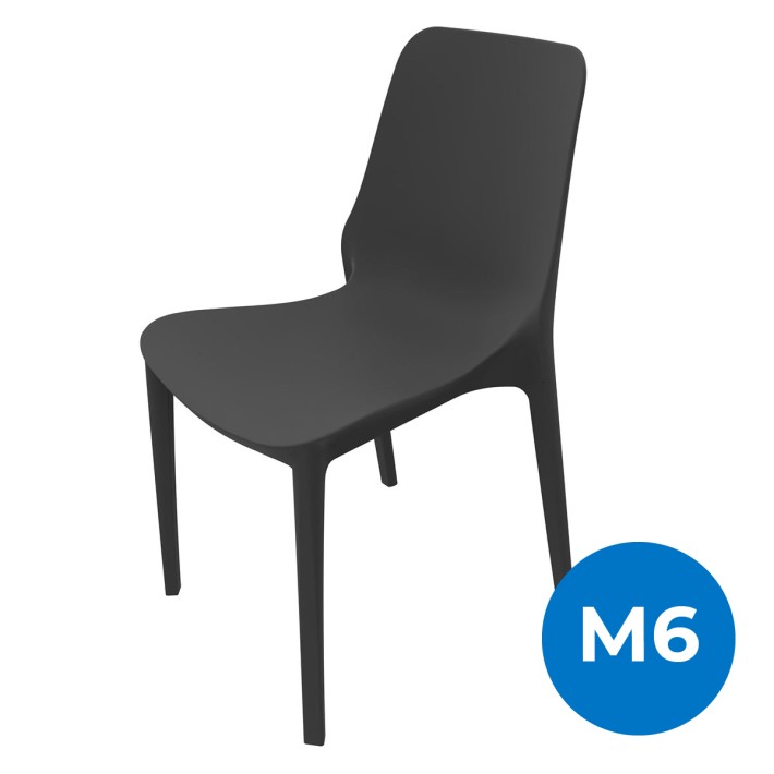 Sedia Ginevra in Tecnopolimero SCAB - h47 cm - Nero