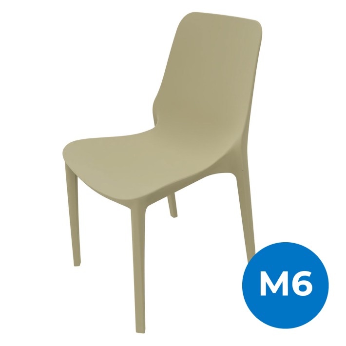 Sedia Ginevra Tortora Impilabile - Interni ed Esterni - 47cm