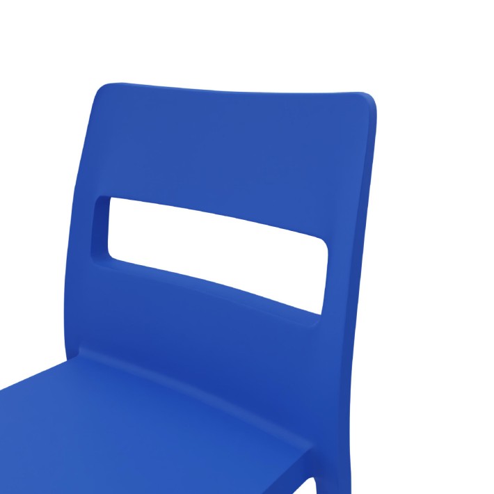 Sedia Sai in Tecnopolimero Riciclabile, Altezza 46 cm, Colore Blu