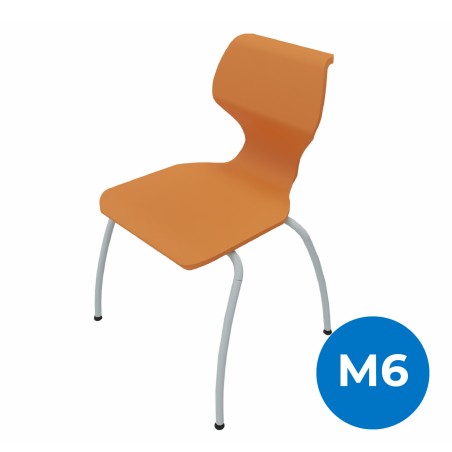 Sedia Solifiber con Gambe - Altezza Seduta 46 cm - Arancione