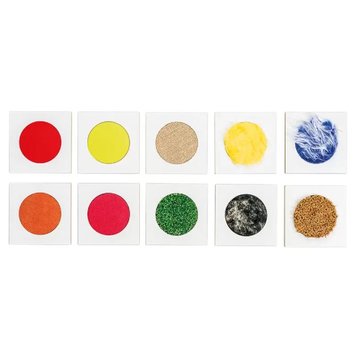 Tavolette Sensoriali 15x15cm, Set da 10 Pezzi con Texture Variate