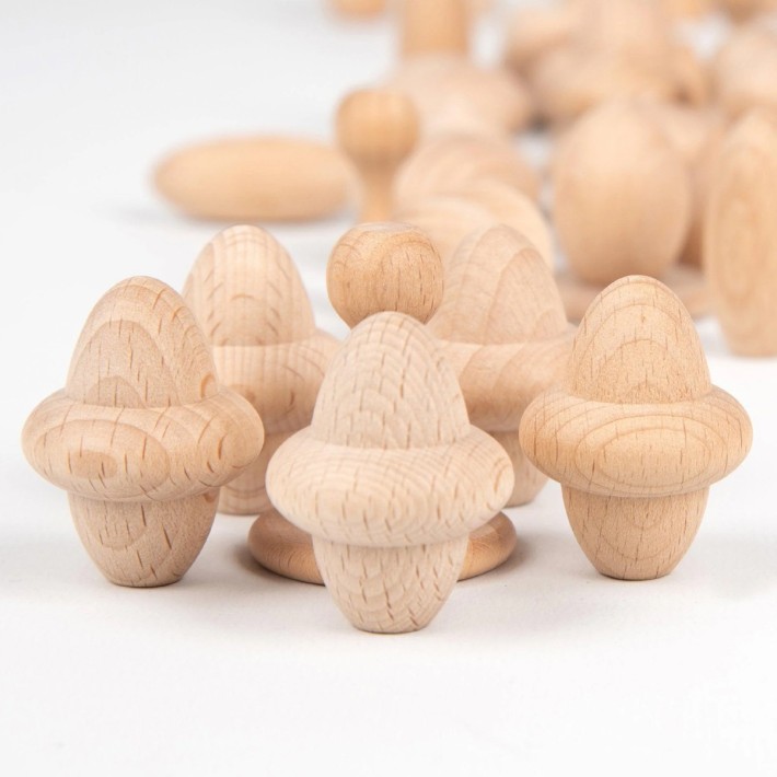 Set di 120 Tesori in Legno Naturale per Attività Didattiche