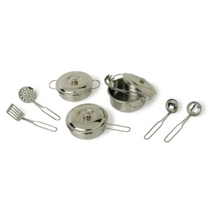 Set 9 Utensili e Pentolini in Metallo - ø 10 cm