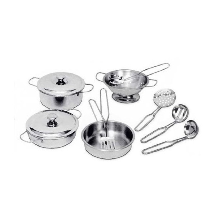 Set 9 Utensili e Pentolini in Metallo - ø 10 cm