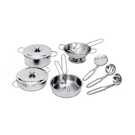 Set 9 Utensili e Pentolini in Metallo - ø 10 cm