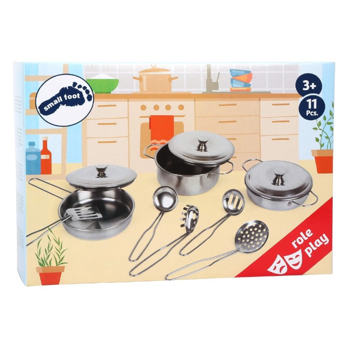 Set 9 Utensili e Pentolini in Metallo - ø 10 cm