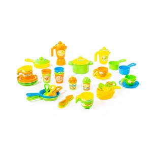 Set Gioco 50 Stoviglie in Plastica per Pranzo e Cena