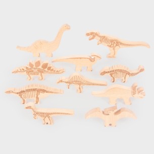 Set Gioco Blocchi dei Dinosauri in Legno di Faggio | Tickit