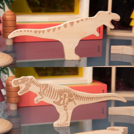 Set Gioco Blocchi dei Dinosauri in Legno di Faggio | Tickit