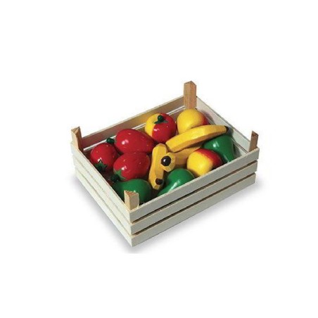 Set Gioco Cassetta con 12 Frutti in Legno CWR