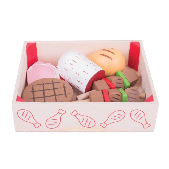 Set Gioco Cassetta del Macellaio in Legno per Bambini