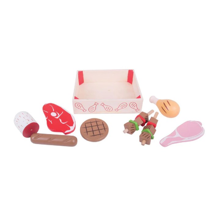 Set Gioco Cassetta del Macellaio in Legno per Bambini
