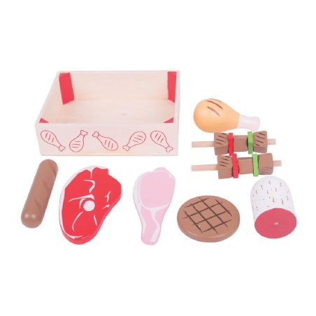Set Gioco Cassetta del Macellaio in Legno per Bambini