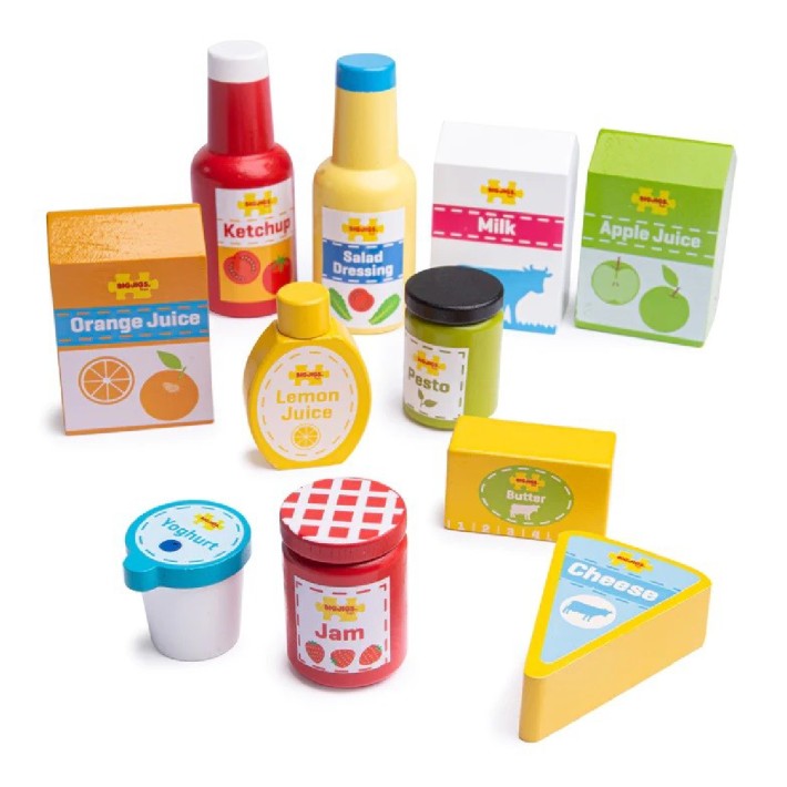 Set Gioco Generi Alimentari da Frigo in Legno