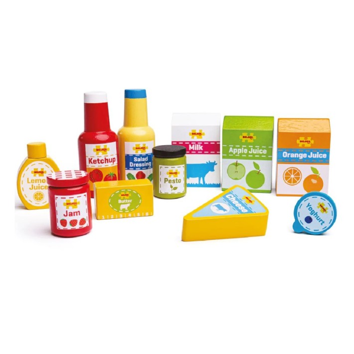 Set Gioco Generi Alimentari da Frigo in Legno