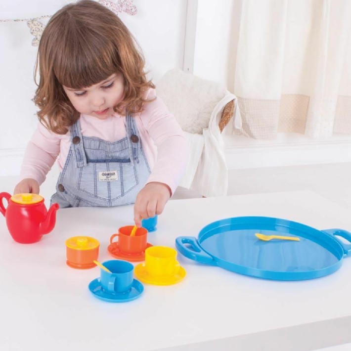 Set Gioco Servizio da Tè Vassoio in Plastica CWR