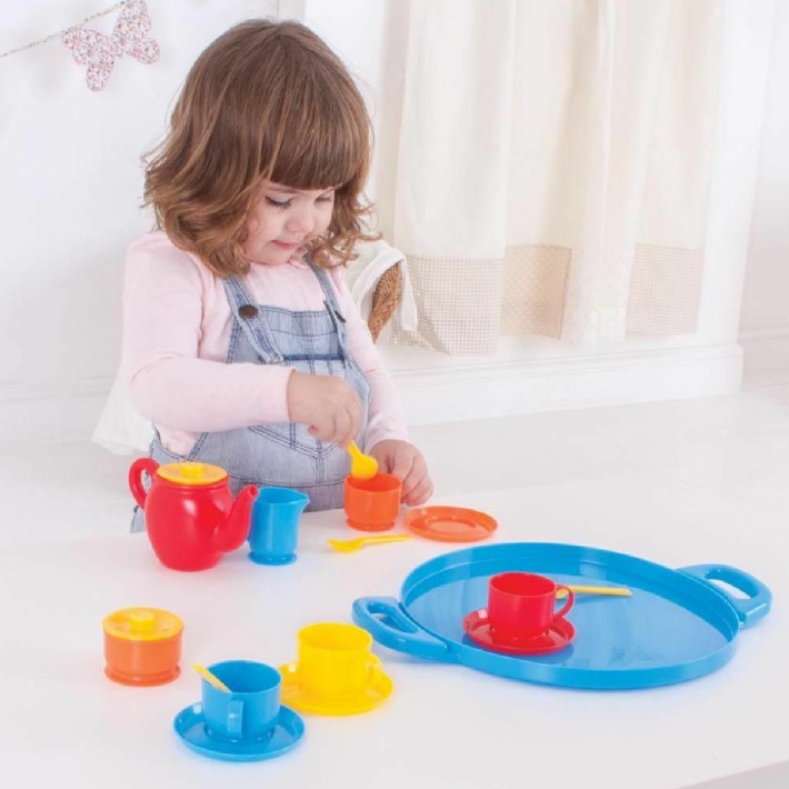 Set Gioco Servizio da Tè Vassoio in Plastica CWR