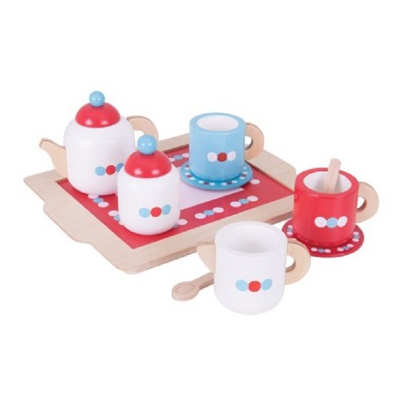 Set Gioco Servizio Caffè/Tè in Legno per Bambini