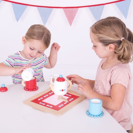 Set Gioco Servizio Caffè/Tè in Legno per Bambini