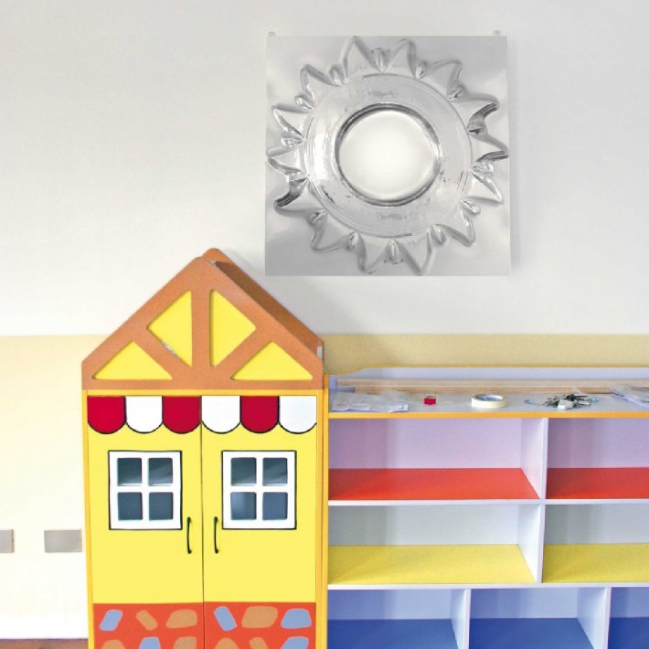 Specchio Multieffetto con Cornice - Soggetto Sole - 60x60 cm