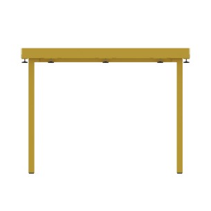 Tavolo Kalidro Coding - Laminato Bianco, Gambe Metallo Miele 2