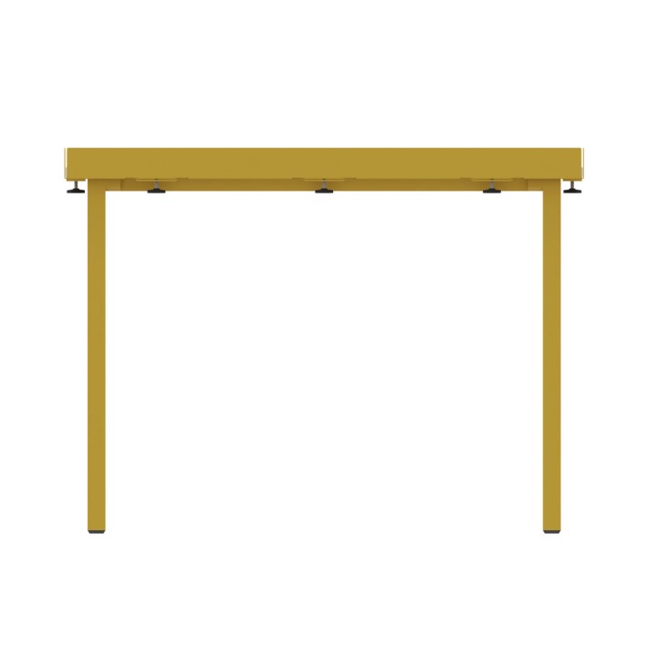 Tavolo Kalidro Coding - Laminato Bianco, Gambe Metallo Miele