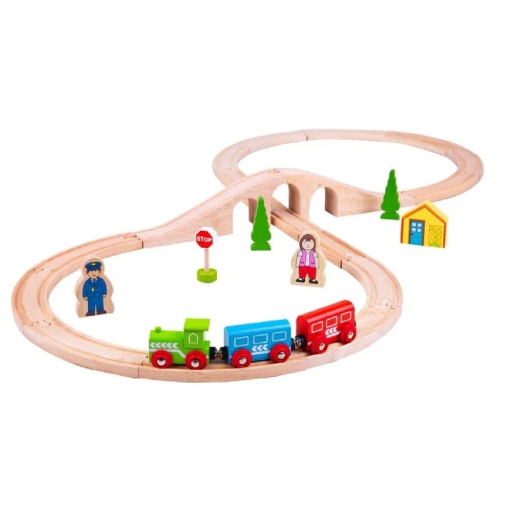 Trenino in Legno con Circuito a Forma di 8 - Modello TRENO GO