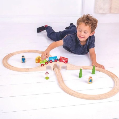 Trenino in Legno con Circuito a Forma di 8 - Modello TRENO GO