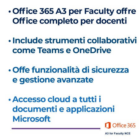 Office 365 A3 Faculty - Licenza Annuale