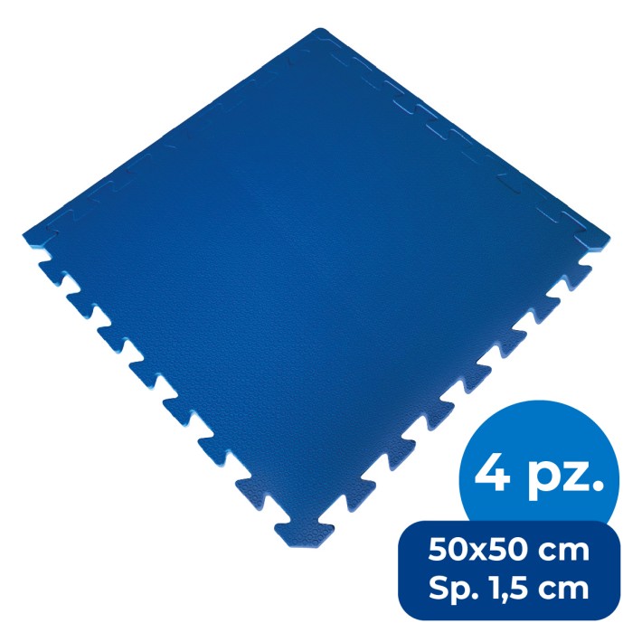 Tappeti | Set 4 Mattonelle in EVA - 50x50x1,5cm - Blu