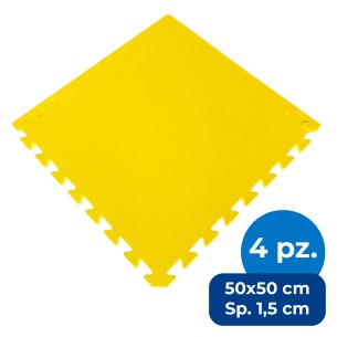 Tappeti | Set 4 Mattonelle in EVA - 50x50x1,5 cm - Giallo