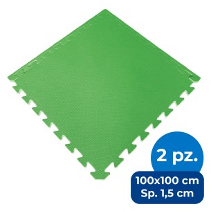 Tappeti | Set 2 Mattonelle EVA 100x100c1,5cm - Verde