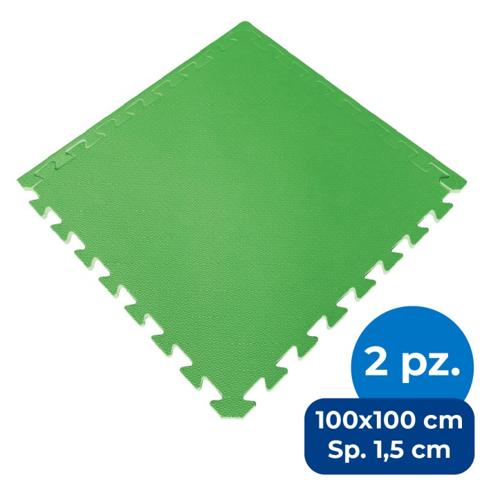 Tappeti | Set 2 Mattonelle EVA 100x100c1,5cm - Verde